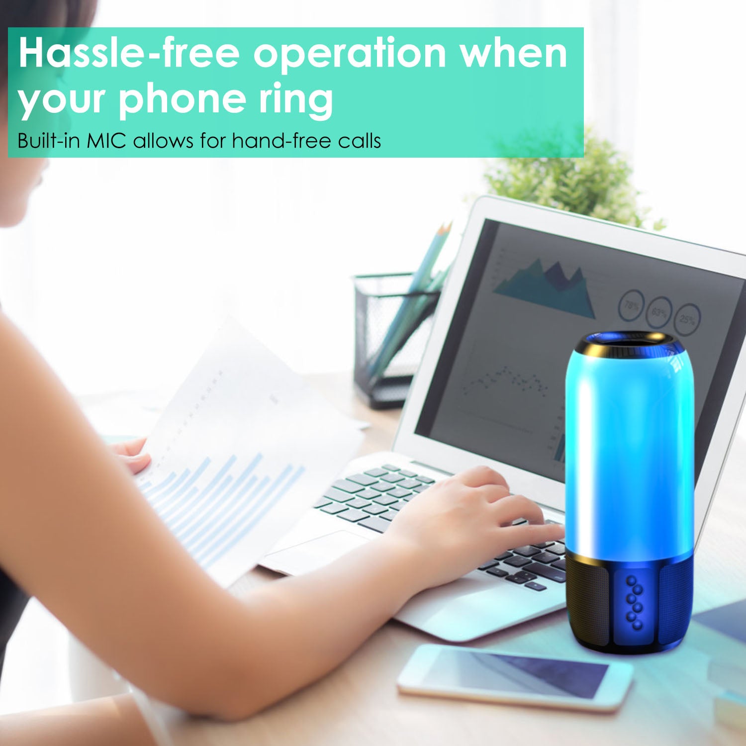 360 Speaker™ – Stereo Sound w/ RGB Light Show (Dual Pairing)