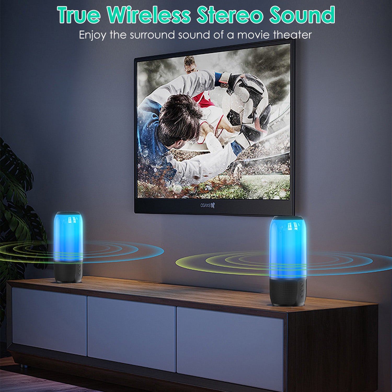 360 Speaker™ – Stereo Sound w/ RGB Light Show (Dual Pairing)