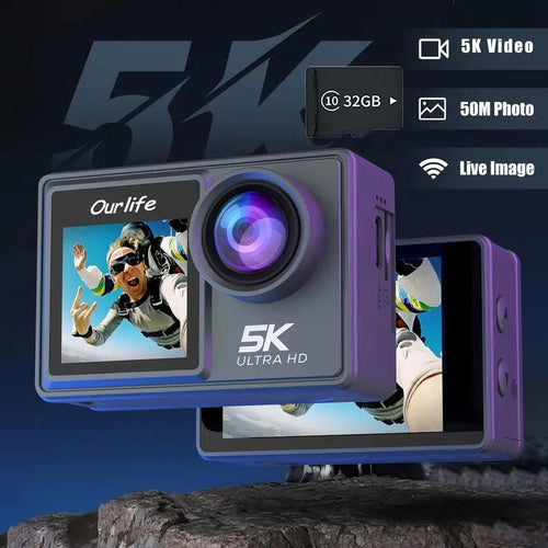 5K Camera – Dual Screen Action Cam (50MP)